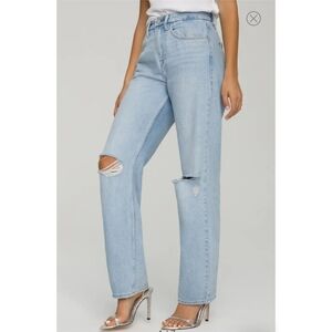Ymi rip distressed light wash wide leg 90's style jeans